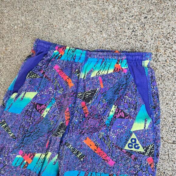 Vtg 80s 90s Og Rare NIKE ACG Abstract All Over Print Workout Pants Leggings 25" - Picture 2 of 8